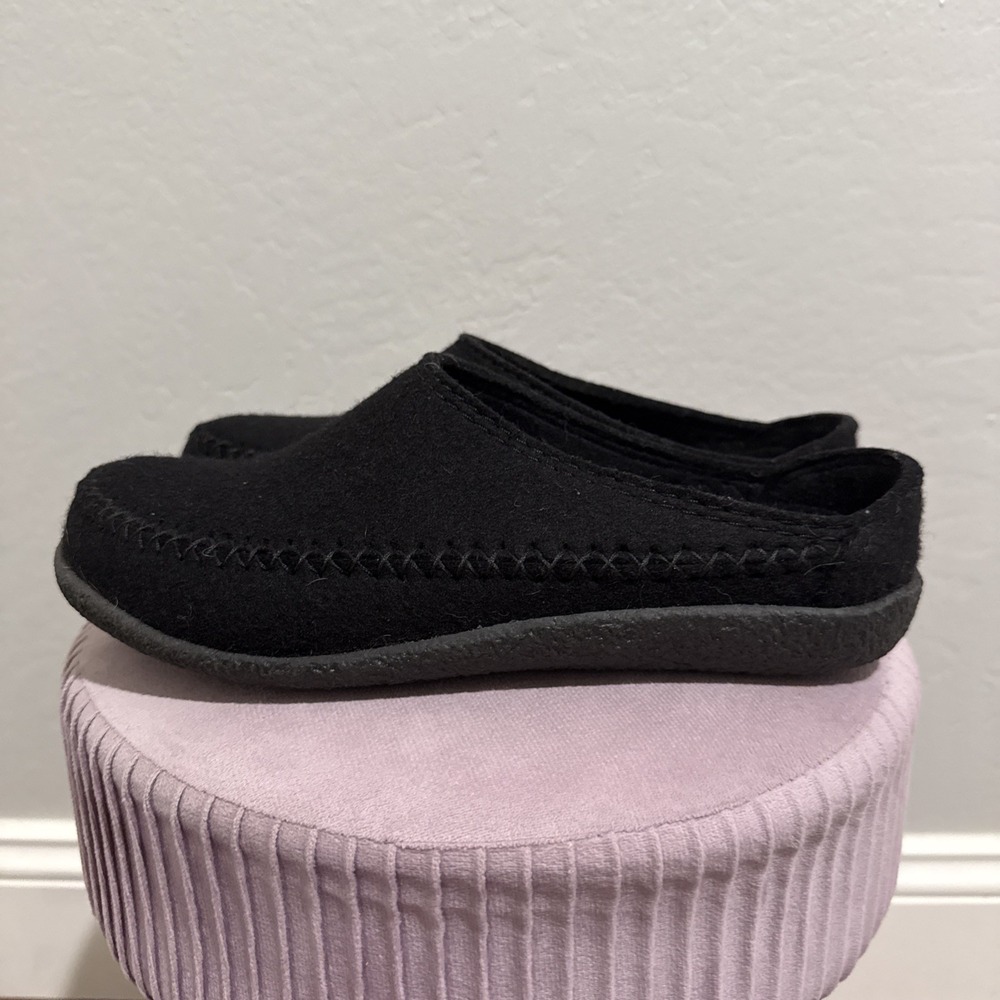 HAFLINGER Wool HardSole Women Slippers Black Size 41 US 9 - Picture 3 of 7